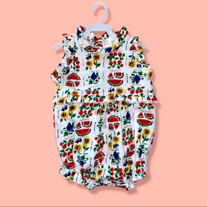 Vintage 90s Baby girl summer romper, size 12 months